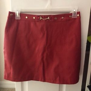 Forever 21 Red Pleather Mini Skirt